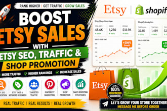boost etsy sales with etsy SEO, traffic and shop promotion