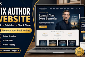 create wix author website ebook store book landing page