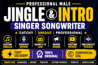 produce male jingle and intros singer songwriter for any genre