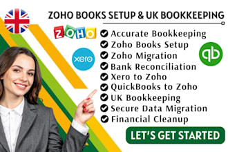 do zoho migration, zoho books setup and bookkeeping for UK businesses