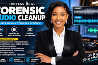 forensic audio clean up, detect background voice, noise removal, audio repair