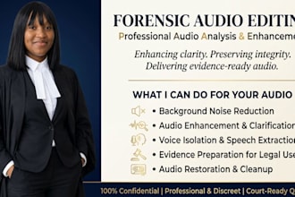 forensic audio clean up, detect background voice, noise removal, repair