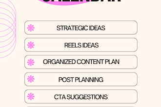 create a monthly content calendar for your social media