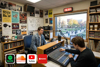 promote and broadcast music to 500 most heard and played college radio station