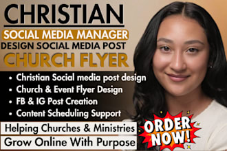 be your christian social media manager, design social media post, church flyers