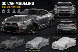 3d car modeling 3d car model 3d printing vehicle model stl cad designs render