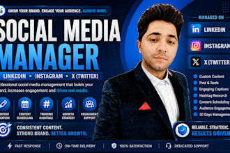 be social media manager for linkedin, instagram and twitter