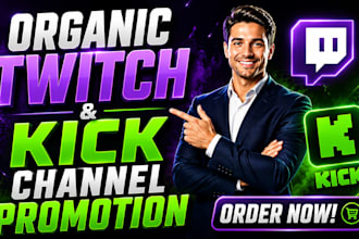 do organic twitch and kick channel promotion kick followers channel promotion