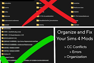 help you fix and organise your sims 4 mods and cc folder