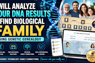 analyze your dna results and find biological family using genetic genealogy