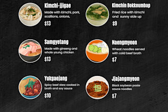 design a professional restaurant menu on canva