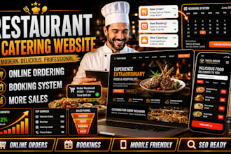 design restaurant and catering website with online ordering and booking