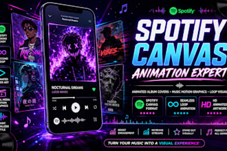 create spotify canvas animation and animated album cover art