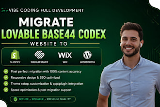 migrate lovable base44 codex website to shopify squarespace wix wordpress site