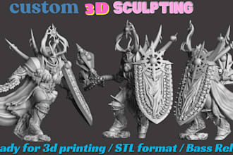 sculpt dark fantasy tabletop miniature, dnd, figurine, stl for resin 3d printing