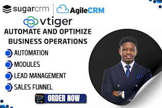 setup sugarcrm vtiger crm agile crm automation and custom crm development
