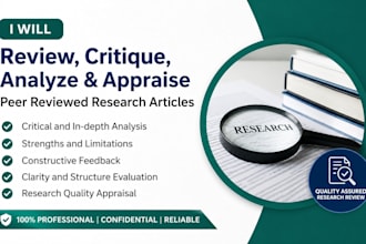 review critique analyze and appraise peer reviewed research articles