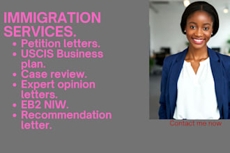 write immigration business plans eb2 niw e2 and l1 visa petition