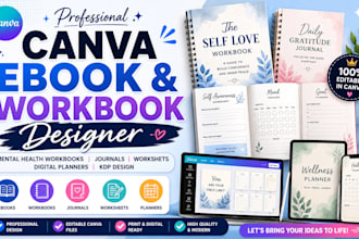 design mental health workbook self help journal canva ebook workbook formatting