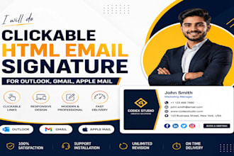create professional HTML email signature for gmail, outlook, and apple mail