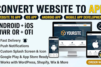 convert html website to app, ios app and android app, mobile app development n8n