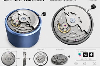 design watches with 2d drawings, 3d components cad design and cnc manufacturing