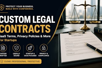 draft custom legal contracts, saas terms, and privacy policies for startups