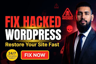 fix hacked wordpress site and do complete virus removal fast