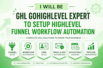 be ghl gohighlevel expert to setup highlevel website funnel workflow automation