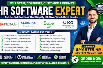 setup HR software namely kronos ceridian dayforce sage HR ukg workforce ready