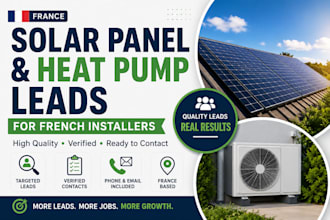 find solar panel and heat pump leads for french installers