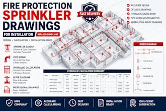 design fire protection sprinkler drawing installation nfpa hydraulic calculation