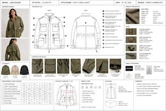 create fashion tech pack and technical flat for clothing tech pack