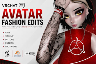 customize anime vrchat avatar outfits hairstyles makeup tattoos footwear fashion