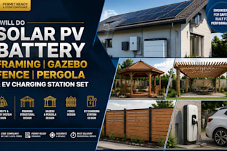 do solar pv battery framing gazebo fence pergola and ev charging station set