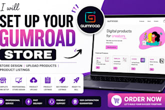set up your gumroad store design and upload product listings