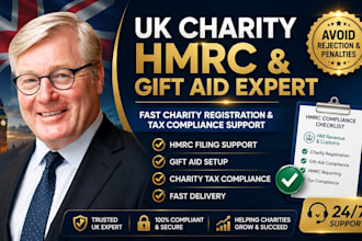 register UK charity hmrc gift aid and tax compliance, annual filing support