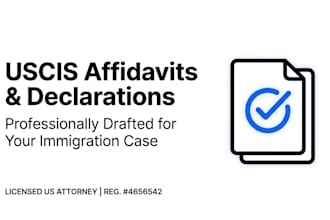 draft a professional uscis affidavit and declaration letter for you