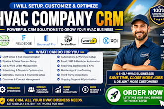 setup hvac company crm jobber fieldedge housecall pro servicetitan workiz xoi