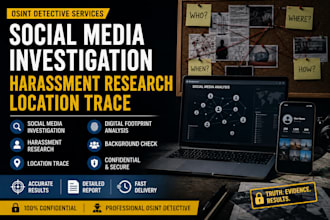 investigate social media harassment and location trace as osint detective