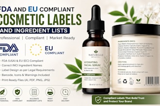create fda and eu compliant cosmetic labels and ingredient lists