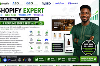 shopify aeo GEO SEO webflow shopify multilingual multivendor webkul oil perfume