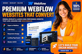 design develop webflow website figma to webflow cms landing page framer expert