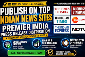 write india press release and do submission on india news sites like zee news