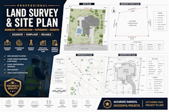 land survey plans site plan boundary construction, topography geodetic plan