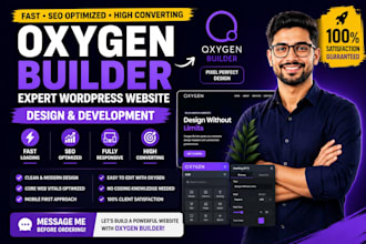 build fast SEO optimized wordpress website with oxygen builder elementor divi UX