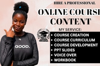 create online course content course curriculum course creation ppt video script