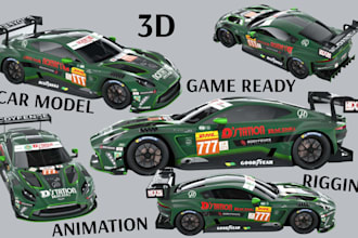 create game ready 3d car model, gig racing vehicle for unity and unreal engine