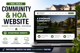 build website design for community website,hoa website wordpress website