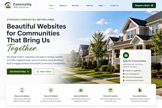 build website design for community website,hoa website wordpress website